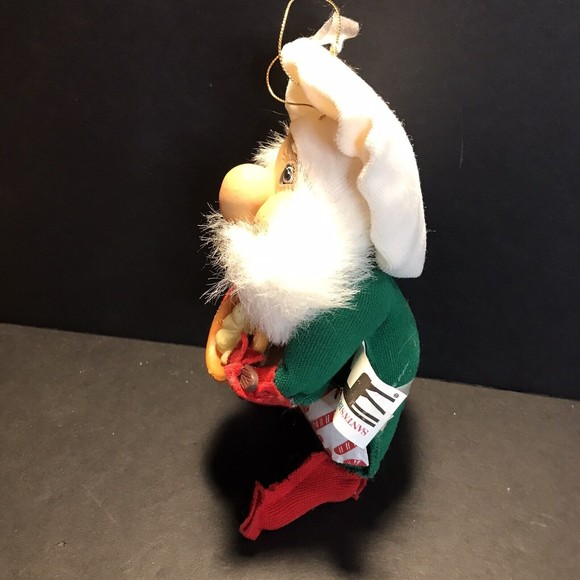 Vintage Santas Best Elf Santikins Ornament 7" Tall Posable Christmas Baker Gnome - Picture 3 of 7